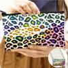 Color Labial Rojo Estampado Leopardo Bolsa de Cosméticos de Gran Capacidad Monedero Grande Bolsa de Almacenamiento para Artículos de Aseo Bolso de Noche para Mujer