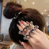 Goma para el Cabello de Goma con Perlas Retro, Goma para el Cabello Exquisita y de Alta Gama, Goma para el Cabello de Bola Estilo Coreano, Banda de Cuero