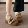 Zapatos de Algodón Birkenstock con Suela Gruesa Retro de Cobertura Total Forrados de Lana para Mujer Invierno 2026 Nuevas Botas de Nieve Gruesas Cálidas Zapatos Peludos Birkenstock
