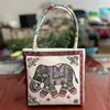 Bolsa de Mão Estilo Étnico Bolsa de Camada Única Liberação de Areia Bolsa Mini de Tecido Bordada com Fio de Ouro Fresca Casual Lado Duplo Bolsa Hanfu