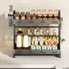 ¡Wow, un estante de almacenamiento para encimera de cocina sin taladrar con múltiples niveles para organizar especias, palillos, cuchillos y utensilios de cocina