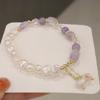 Pulsera de perlas naturales de agua dulce pulsera de cristal diseño de nicho ins nueva pulsera pequeña fresca al por mayor