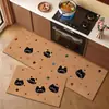 Alfombra de Cocina para Gatos Dopamina, Absorbente de Agua y Aceite, Fácil de Limpiar, Juego de Dos Alfombras de Cocina Largas, Felpudo Antideslizante