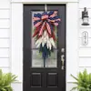 Nueva Corona de Día de la Independencia Americana Transfronteriza con Espigas de Trigo Rojas, Blancas y Azules, Corona Decorativa de Pared Colgante para Patio y Puerta Principal