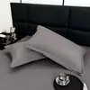 Funda de almohada individual transfronteriza personalizada para hoteles y casas de huéspedes, amigable con la piel, suave y lisa, tela cepillada, cálida y sedosa, color liso simple, minimalista