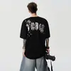 Camiseta de Manga Corta con Estampado de Flores de Vid de Verano para Hombre y Mujer Estilo Americano Marca de Tendencia Sentido del Diseño Retro High Street Camiseta de Verano