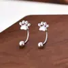 Pendientes de Gancho para Oreja con Tornillo de Garra de Gato Diseño de Nicho para Mujer 2025 Estilo Caliente Pendientes sin Perforación