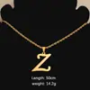 Collar Trenzado Colgante Letra Inglesa Simple de Acero Inoxidable Europeo y Americano Moda Versátil Colgante Letra Grande Cadena Clavicular