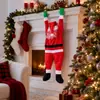 Decoración de pared trepadora de terciopelo de Santa Claus transfronteriza, adorno navideño, regalo, decoración colgante peculiar de pared y ventana para Navidad
