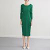 Vestido Versátil de Manga Longa Issey Miyake Primavera/Verão 2026 Novo High-End Elástico Modelador Saia Plissada Roupa Feminina
