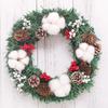 Corona de Navidad 30cm Decoración Navideña Corona Artificial Colgante para Puerta Ventana Escena de Centro Comercial Navideño Accesorios de Diseño