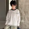 Camiseta de Manga Longa para Meninos, Novo Estilo Primavera e Outono 2026, Camiseta Básica Legal e Estilosa para Crianças Maiores, Camiseta Moletom de Outono para Meninos