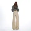 Pantalones Casuales de Pierna Ancha para Mujer, Nuevo Estilo Otoño/Invierno 26, con Bolsillos Inclinados, Cintura Media-Alta, Corte Holgado, Efecto Adelgazante, Soporta Dropshipping