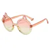 2026 Nuevo Modelo Gafas de Sol Infantiles de una Pieza Lindas Estilo Ojo de Gato Gafas de Sol para Bebé de Dibujos Animados Color Caramelo