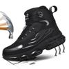 Zapatos de Protección Laboral para Hombre Modernos Anti-Golpes y Anti-Perforación, Estilo Nuevo para Otoño e Invierno con Puntera de Acero, Protección con Hebilla Giratoria, Estilo Ligero para Pareja