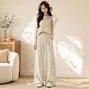 Calça de bolinhas De Rong, calça casual feminina estilo coreano para outono e inverno, com textura e caimento relaxado, calça longa reta solta