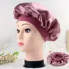 Gorro de Dormir Personalizado para Amazon, Gorro de Ducha Elástico de Satén de Seda Artificial de Ala Estrecha para Mujer, Gorro de Punto Satinado de Tela de Color Sólido