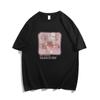 Camiseta de Verão Branca de Algodão de Manga Curta para Mulheres com Design Estampado, Caimento Solto e Emagrecedor, Tamanho Grande, Blusa de Meia Manga Comprimento Médio