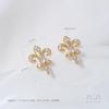 Aretes de Cruz Iris de Circonita con Incrustaciones de Oro Real de 14K que Conservan el Color Accesorios Aretes DIY Hechos a Mano Materiales de Joyería para la Oreja