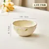 Tigelas e Pratos Frescos na Cor da Tinta Louças para Uso Doméstico 2025 Novos Tigelas de Arroz de Cerâmica Tigelas para Macarrão Pratos Lindo Jogo de Tigelas de Sopa com Duas Alças