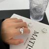 Anillo de plata de ley con combinación de oso para mujer, estilo industrial, estilo retro, exagerado, de alta gama.