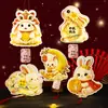 Festival de Mitad de Otoño 2026 Nuevo Kit de Materiales para Linterna Luminosa Hecha a Mano DIY para Niños, Linterna de Conejo Estilo Antiguo