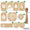 48 Piezas Etiquetas Navideñas Papel Kraft Colgantes Decoración Árbol de Navidad Decoración Regalo de Navidad Papá Noel Amazon