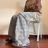 Pantalones de Retazos a Rayas y Cuadros para Hombre Primavera Otoño Tendencia Estilo Americano Casual Sueltos Rectos Pierna Ancha Pantalones Deportivos