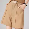 Shorts de Traje para Mujer Verano Delgados Línea A Pierna Ancha Cintura Alta Ajustados Casuales Blanco Crudo 2025 Nuevo Sueltos Negros