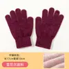 Luvas de malha para crianças unissex inverno quente à prova de frio cor sólida bonito dedo cheio de lã luvas infantis para crianças