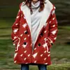 [Processamento Personalizado] Novo Casaco de Inverno Feminino com Pelúcia Estilo Europeu e Americano Casaco com Capuz 3D de Natal Atacado