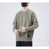 Suéter para Adolescentes Hombre 2024 Otoño e Invierno Nuevo Diseño de Lija Cuello Redondo Manga Larga Sudadera Chaqueta Camisa Base Holgada