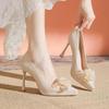 Sapatos de Primavera e Outono 2025 Novos Sapatos Sociais de Bico Fino e Decote Baixo Estilete Francês Sexy Sapatos Mary Jane Sapatos de Casamento Sapatos de Dama de Honra