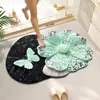 Alfombra de Piso Mariposa de Baño de Gama Alta, Felpudo de Baño, Absorbente de Agua, Antideslizante, Alfombra Doméstica Absorbente de Agua, Resistente a la Suciedad, Resistente al Desgaste