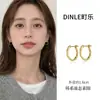 Pendientes de aro lisos geométricos de plata de ley S925, ear cuffs de lujo ligero y elegantes, diseño de nicho, pendientes para mujer estilo ins al por mayor