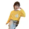 H2279# camiseta de manga comprida para meninos e meninas algodão infantil confortável respirável estilo western jaqueta casual outono novo