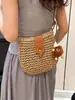 Bolso de Paja Tejida Transfronterizo para Mujer 2026 Diseño de Nicho Moda Playa Bolso para Teléfono Hombro Único Cruzado Bolso de Mujer