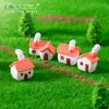 Micro-Paisagismo Criativo Chaminé de Telha Vermelha Casa de Campo Jardinagem Paisagismo DIY Decoração Acessórios Mini Enfeites