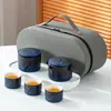 Nuevo Juego de Té Estilo Chino para Hogar Oficina Reunión Invitados Entrada Olla Portátil de Color Degradado con Asa Lateral Taza de Té Kung Fu Caja de Regalo