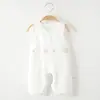 Mameluco de bebé sin pies ropa de verano bebé chaleco sin mangas de algodón puro mameluco pijama fino para bebé