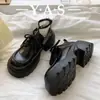 Zapatos Pequeños de Cuero Negros con Cordones de Tacón Grueso Estilo Británico para Mujer Primavera y Otoño Nuevo Estilo Japonés JK Versátiles Mary Janes Zapatos de Trabajo