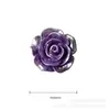 Parche de resina de flor rosa púrpura de perla de imitación, accesorios para bricolaje, aretes hechos a mano, tocado al por mayor