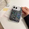 Adequado para iPhone 18 Duo: Capa de celular com glitter e padrão de concha em formato de coração, tela dobrável, capa protetora anti-queda Apple 18 Duo