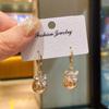 Pendientes elegantes, retro, de lujo y ligeros con costuras de diamantes, nuevos y sencillos, estilo Hong Kong, exagerados, de aguja de plata S925.