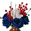 Flores Artificiales para Comercio Electrónico Transfronterizo, Fruta Roja, Ramos de Rosas, Decoraciones para Atmósfera de Boda y Festival, Adornos del Día de la Independencia