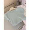 Camiseta Verde Mambo Menta para Mujer Tejida de Seda de Hielo Hombro Manga Corta Verano Ajustada Top Base Caliente para Chicas Espalda Hueca