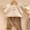 Ropa infantil estilo coreano 2025 Primavera y verano Pantalones largos elegantes casuales cómodos para niños y niñas para bebés y niños pequeños