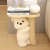 Mesa de centro pequeña creativa para sala de estar con figura de oso de pie, Bandeja móvil para mesita de noche para dormitorio, Regalo de inauguración