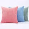 Almohada de pana a rayas de color liso, estilo nórdico, cojín de felpa simple, funda de almohada para sofá de sala de estar y hogar