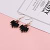 Pendientes pequeños de aleación con forma de calabaza fantasma de dibujos animados de Halloween, hechos a mano, con gotas de aceite, accesorios de joyería